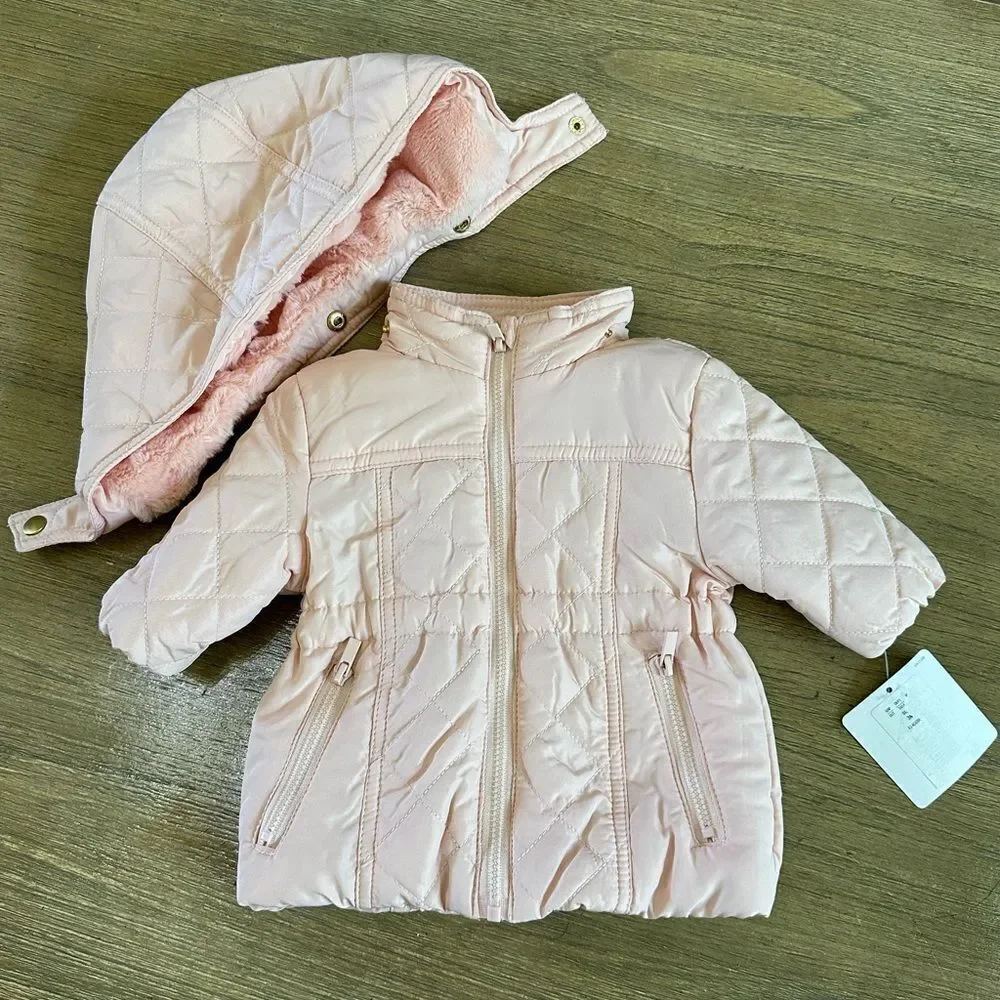 Infant Girl Puffer Coat‎ Pink 3 month